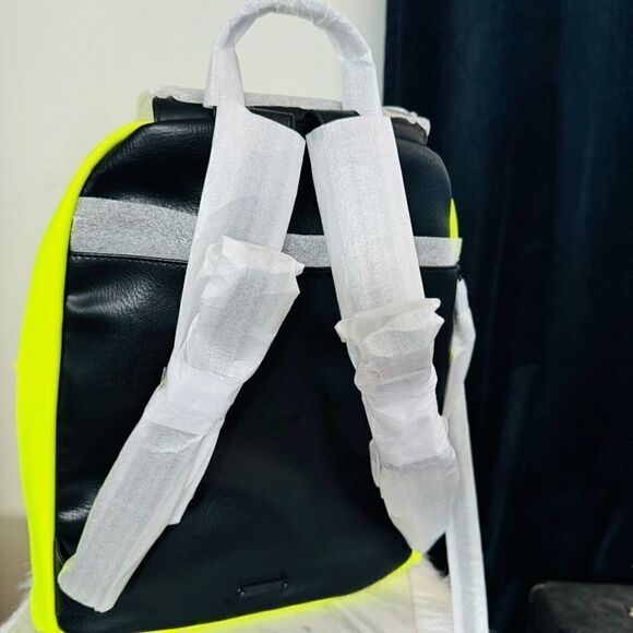 Rebecca Minkoff Julian Jumbo Zipped Nylon Backpack, Designer Neon‎ Yellow, NWT - Picture 5 of 13